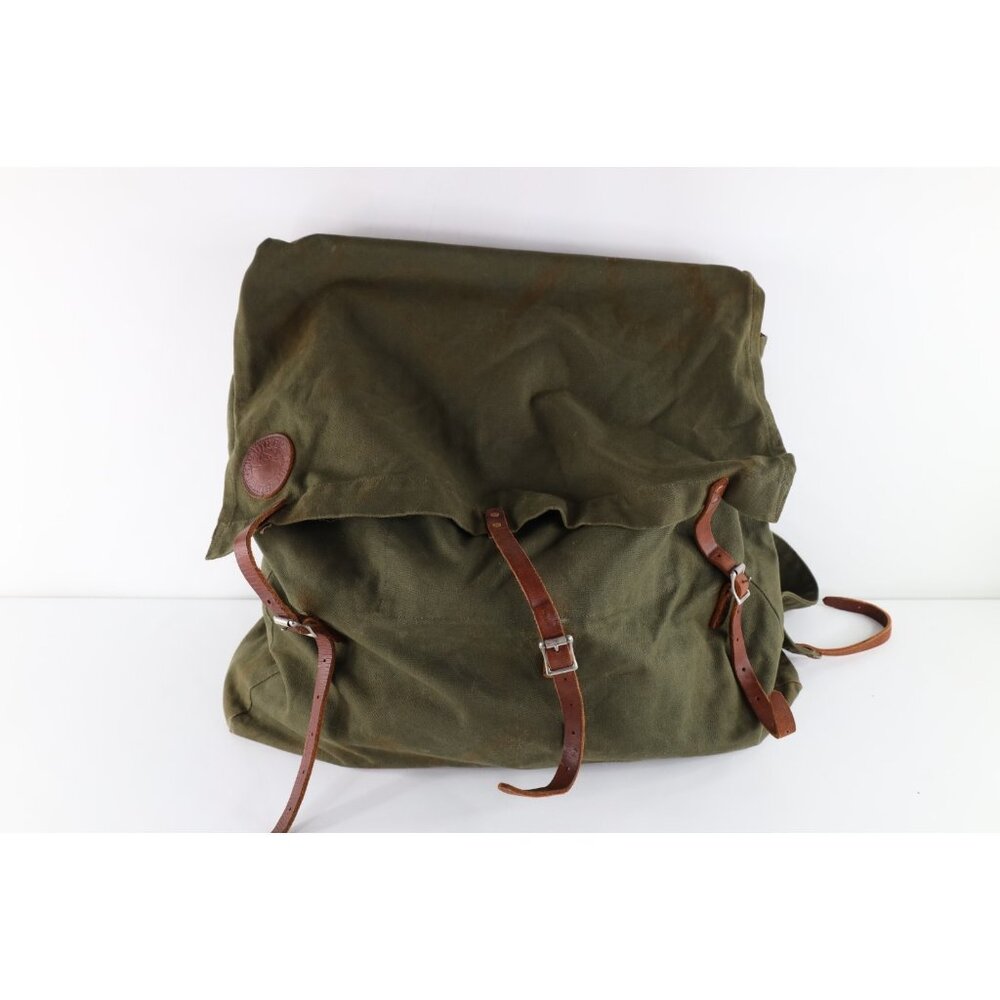 Vtg Duluth Pack Distressed Heavy Canvas Leather Safford #4 Large Backpack Bag